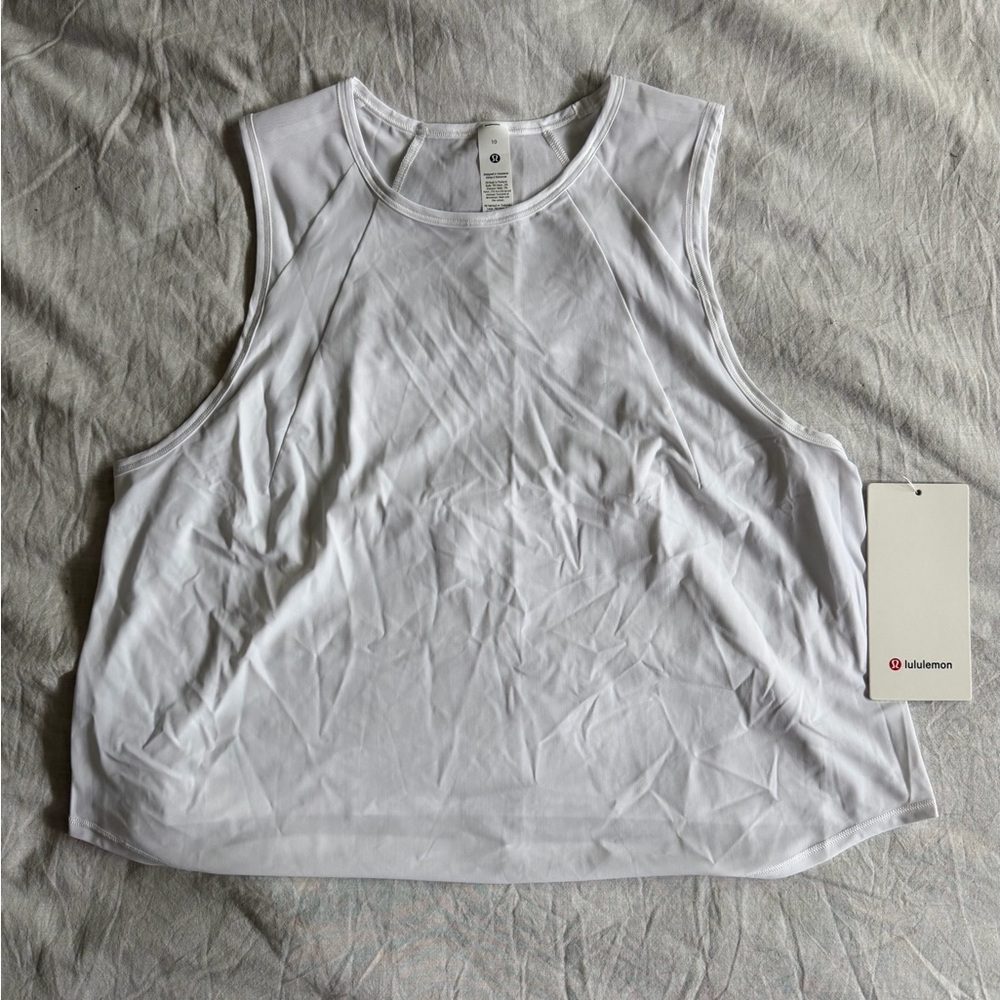 lululemon white sculpt cropped tank.